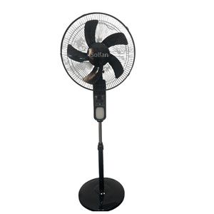 Isolfan thương hiệu 18 inch công suất cao thường vụ fan hâm mộ có thể sạc lại đen quạt năng lượng mặt trời với 12 tế bào pin để sử dụng nhà - Product Image 1