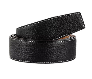 Sangle de <span class=keywords><strong>ceinture</strong></span> en cuir véritable grain de litchi pour hommes <span class=keywords><strong>Ceinture</strong></span> de remplacement en cuir de vachette de qualité supérieure <span class=keywords><strong>sans</strong></span> <span class=keywords><strong>boucle</strong></span> et trous cousus <span class=keywords><strong>Ceinture</strong></span> durable - Product Image 6