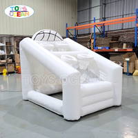 Panier de basket gonflable blanc en PVC pour jeu de tir, écologique, pour extérieur, location commerciale, fêtes et carnavals