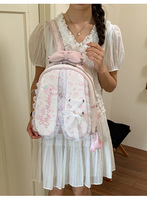 Sac à dos coréen à pois avec oreilles de lapin et fermeture éclair, en polyester, dentelle florale, grande capacité, mignon, pour femme