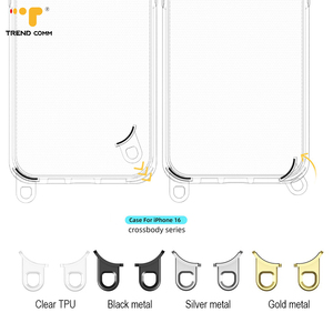 <strong>Clear</strong> PC TPU 2-in-1 Shockproof Phone Case Lanyard Shoulder Strap Hole Compatible for <strong>iPhone</strong> 16 13 Pro XS Max Comes OPP <strong>Bag</strong> - Product Image 3