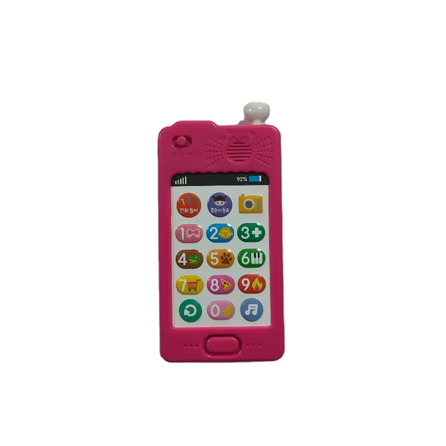 OEM Early Educational Mini Smart Phone Toy for Kids LED Lights Push Button with Music English DC Input