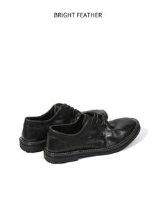 <span class=keywords><strong>Scarpe</strong></span> Derby <span class=keywords><strong>Uomo</strong></span> All Black Ufficiali con Lacci in Vera Pelle Fatte a Mano Business Casual Suola Morbida Novità 2026 - Product Image 3