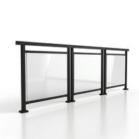 Système de balustrade en aluminium, acier inoxydable et verre trempé, modulaire, pour escalier, balcon, patio, véranda, jardin, cour, terrasse, extérieur