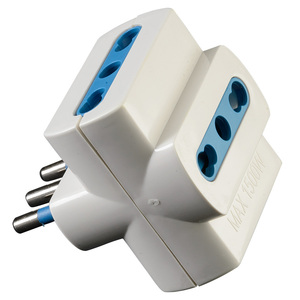 Regleta de Enchufes Italiana Blanca de 10A con 3 Tomas, Máx. 1500W, Adaptador de Enchufe - Product Image 1