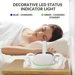 Accesorios <span class=keywords><strong>para</strong></span> Realidad Virtual, 2 Soportes de Carga, Cargador Rápido, Absorción Magnética, Compatible con <span class=keywords><strong>PC</strong></span>, Base Duradera, Caja <span class=keywords><strong>para</strong></span> <span class=keywords><strong>Casco</strong></span> de Realidad Virtual, Modelo Q6 CE - Product Image 4