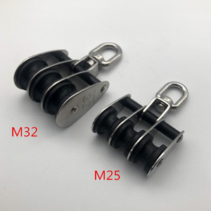 Завод, нержавеющая сталь AISI304/316, тройной блок шкива, 3 колеса, плоский ремень типа для судостроения - Product Image 3