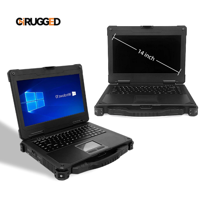 New 14 Inch Windows 11 IP65 Waterproof Dustproof Rugged Laptop MIL-STD-810G FHD Intel Processor SSD English for Business Use