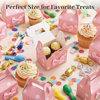 Petites boîtes à dragées à pois, boîtes cadeaux pour fêtes, petites boîtes à bonbons roses avec nœud pour enfants, fournitures de décoration pour fêtes d'anniversaire