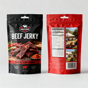Sachet Doypack Personnalisé Imprimé en PLA et PE, Revêtement Biodégradable, Fermeture Zippée, pour Emballage Alimentaire de Bœuf Séché - Product Image 4