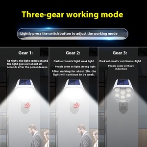 도로 감시 카메라용 야외 정원 거리 국경 간 인간 유도 시뮬레이션 IP65 용 지능형 LED 태양광 조명 - Product Image 3