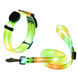 Correa y Collar Ajustable para Perro, con Luz <span class=keywords><strong>LED</strong></span>, de Nailon y PVC, Impermeable, Reflectante, Duradero, con Patrón Sólido, para Gatos - Product Image 6