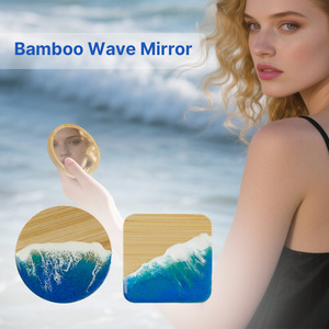 Miroir en <span class=keywords><strong>bois</strong></span> écologique, vente en gros, miroir compact en PU <span class=keywords><strong>pas</strong></span> <span class=keywords><strong>cher</strong></span>, miroir miniature mignon, logo personnalisé, miroir de poche pliable pour le maquillage des filles - Product Image 2