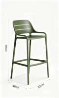 Chaise de bar moderne de luxe en plastique PP, écologique, légère et durable pour restaurants, bars, bars à domicile, bureaux, salons de thé, salles à manger