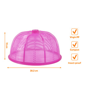 Foldable <b>Plastic</b> Food Cover 28.2 Cm Diameter Insect Proof Compact Virgin PP Material for Kitchen Use Multi Color Hand Wash Only - Product Image 2