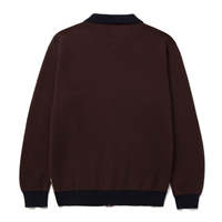 OEM ODM Custom Design Logo Muster Polo Neck Sweater für Männer Letter Jacquard Zip Up Sweater