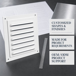 Rejilla de Ventilación Cuadrada de Aluminio para Pared, con Aspas de 180 Grados, Espaciado de 1/2 Pulgada, Diseño Moderno y Minimalista, Resistente a la Lluvia, Fácil Instalación, para Uso en HVAC - Product Image 4