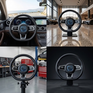 Pour Volkswagen <span class=keywords><strong>Golf</strong></span> <span class=keywords><strong>7</strong></span> GTI GTD <span class=keywords><strong>GTE</strong></span> R Polo GTI pour Passat Sports, personnalisation en fibre de carbone et cuir à 4 branches, vw - Product Image 3