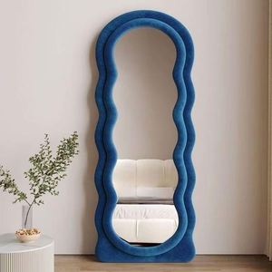 Nhà Máy flannel lượn sóng Salon bàn trang điểm với đầy đủ chiều dài tường và sàn Gương 3mm Độ dày mô hình lượn sóng trang trí nội thất - Product Image 1