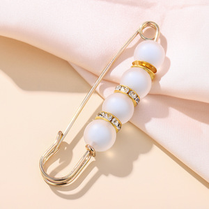 Jin Yu Heart Pearl Brooch 7.5x2cm Anti-Exposure Waistband <b>Pin</b> Stylish Commute Decorative Clothing Fixing <b>Pin</b> - Product Image 4