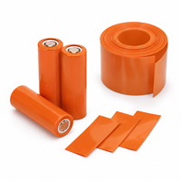 Guaina Termorestringente in PVC Arancione per Batterie 18650 21700 32650 32700, Tubo Termorestringibile per Celle al Litio