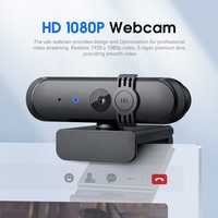 Cámara Web USB Full HD 1080P a 30fps con Micrófono Integrado, Plug & Play para Videollamadas, Uso en PC/Escritorio, Ideal para Gamers, en Stock