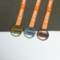 Médailles sportives personnalisées en métal, en alliage de zinc, en forme de pignon creux, pour récompenses cyclistes, avec ruban, vente en gros