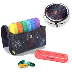 28 Compartments Personalized Travel <b>Wallet</b> Box 7 Day Weekly Medicine Pill Organizer With <b>Metal</b> Pill Cases - Product Image 1