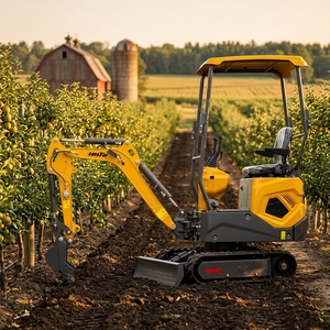 Mini-pelleuse la plus vendue au monde, certifiée CE EPA Euro5, 1 tonne, 1,2 m³, avec marteau briseur pour le déblaiement des déchets et l'agriculture - Product Image 1