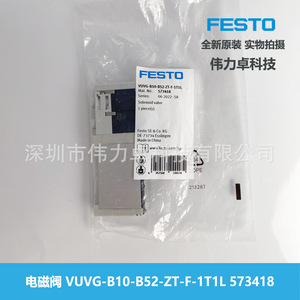 Festo Solenoid Valve VUVG-B10-B52-ZT-F-1T1L 573418 DC24 Air Control - Product Image 1