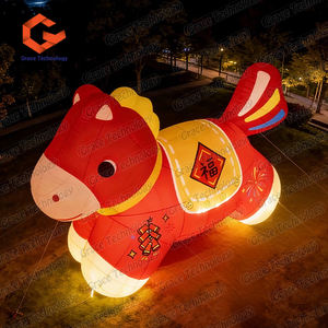 Cheval gonflable lumineux à LED, mascotte animale, modèles de chevaux gonflables personnalisés pour la décoration du Nouvel An - Product Image 4