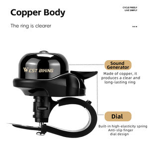 WEST BIKING-Mini cloche <span class=keywords><strong>de</strong></span> vélo en cuivre résistant à la rouille, longue durée, <span class=keywords><strong>sonnerie</strong></span> <span class=keywords><strong>portable</strong></span> - Product Image 4