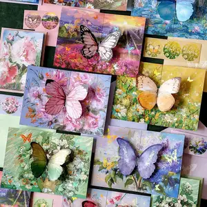 Greeting Card Advanced Sense Towards The Rain Dream Butterfly Three-dimensional Birthday Greetings To Lovers Diy Birthday Gift
