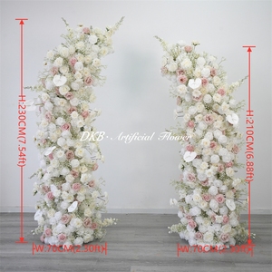 DKB Hot Selling Handmade Eco-Friendly Artificial Silk White Rose Delphinium Wedding Arch <b>Flower</b> Decoration Customizable Size - Product Image 2