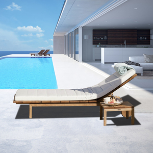 Sillas Plegables <span class=keywords><strong>de</strong></span> <span class=keywords><strong>Playa</strong></span>, Tumbonas para Exteriores, Muebles <span class=keywords><strong>de</strong></span> Jardín <span class=keywords><strong>de</strong></span> Teca para Piscina, Tumbonas <span class=keywords><strong>de</strong></span> Patio con Cojines - Product Image 3