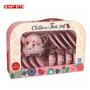 Rôle éducatif jeu 15 pièces en plastique tasse à thé Chinoise semblant jouet thé ensemble <span class=keywords><strong>fille</strong></span> <span class=keywords><strong>valise</strong></span> pour enfants - Product Image 3