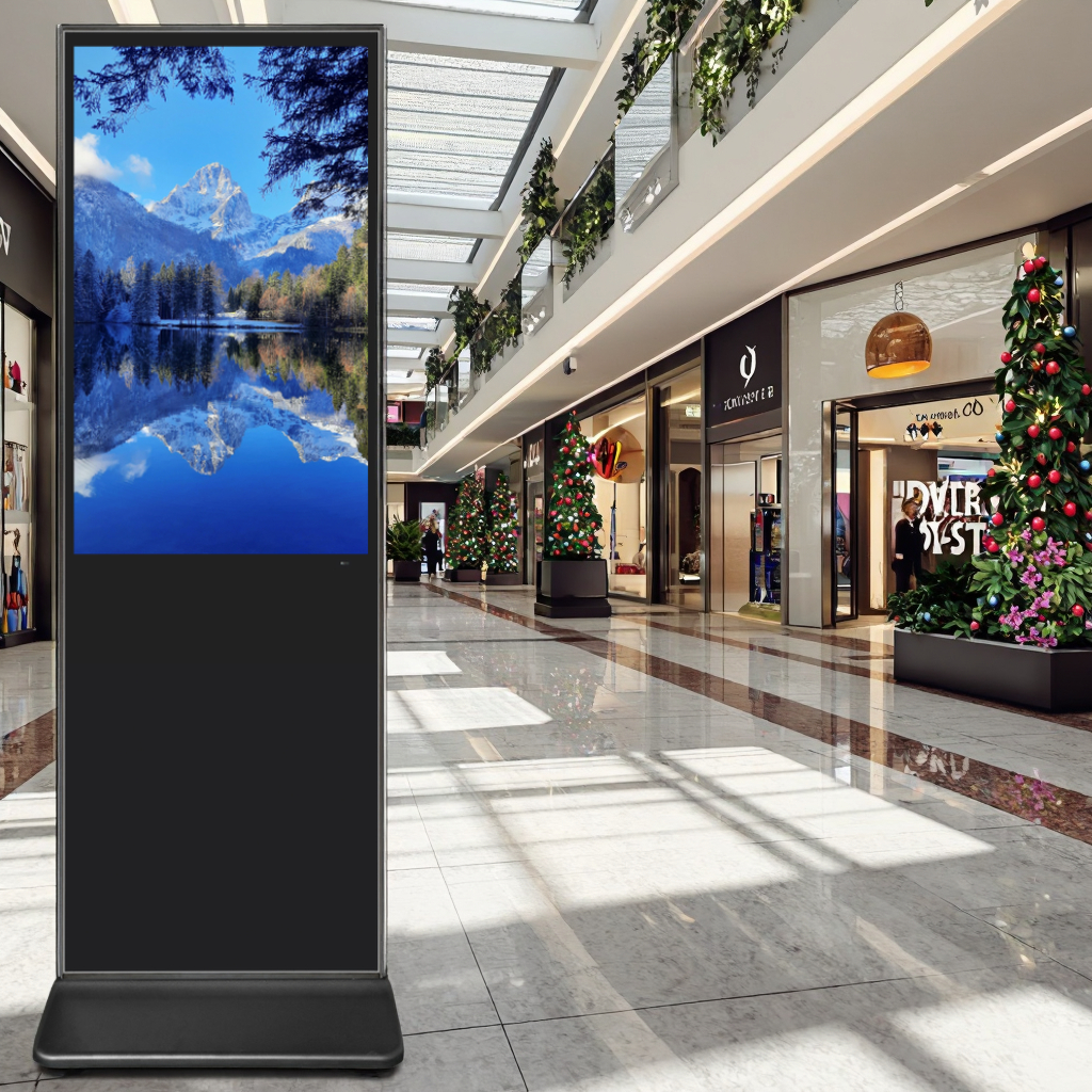 OEM 43 50 55 Inch Smart LCD Advertising Display Interactive Digital Signage Totem Floor Standing Touch Screen Advertising Kiosk