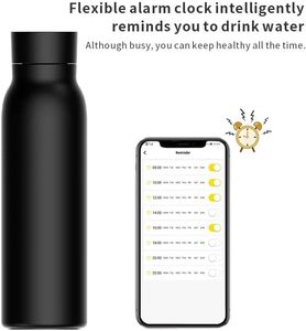 Hydrat hóa Tracker & App 24h cách điện thép không gỉ hiển thị nhiệt độ không thấm nước thông minh chai nước với Bluetooth - Product Image 5