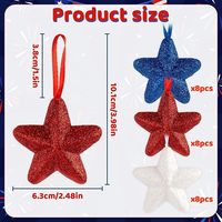Bahan Gelembung Bintang Lima Sudut Hari Kemerdekaan Amerika DIY 24 Buah Dekorasi Merah Putih Biru 6cm Hiasan Gantung