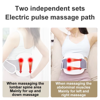 Ceinture de massage dorsale sans fil EMS à impulsions, compresse chaude infrarouge, appareil de relaxation pour la taille et l'abdomen avec sangles réglables