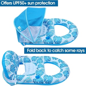 PVC Inflatable <b>Pool</b> Float Single Double Seat with Canopy Swimming <b>Pool</b> Beach Lounger Back Seat - Product Image 2