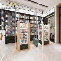 Meuble de présentation en bois contreplaqué pour pharmacie, design intérieur gratuit, mobilier de magasin médical recyclable