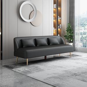 Ensemble de canapé trois places de style italien, luxe léger, design simple en tissu rouge pour salon, <span class=keywords><strong>appartement</strong></span>, hôtel - Product Image 6