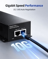Inyector PoE de 1G 10G 60W IEEE 802.3af/at/bt, Fuente de Alimentación PoE de 4 Pares, 54V CA 100-240V para WiFi AP, Cámara IP, OEM, ODM