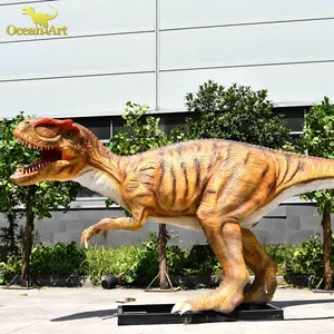 娱乐主题公园装饰真人大小的模拟橡胶恐龙机器人机械大动画t雷克斯恐龙模型