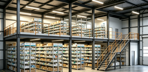 Sistema de Entrepiso Modular de Acero a Medida con Escalera y Barandilla para Almacén - Product Image 5