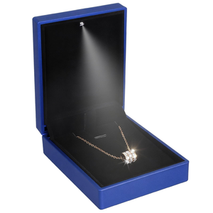 High-End LED <b>Light</b> Jewelry Box Square Pendant Bracelet Box Velvet for Necklace Packaging Spray Painted LED <b>Light</b> Jewelry Box - Product Image 1