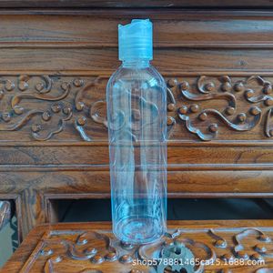 In stock: 150ml, <b>200ml</b>, 500ml transparent plastic <b>bottles</b> with caps for cosmetic lotions and emulsions (petal-sized). - Product Image 2