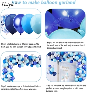 Ensemble de ballons en arc, 144 pièces, Kit guirlande métallique, <span class=keywords><strong>bleu</strong></span> marine, Royal, blanc, confettis nacrés, étoile, argent, 12'10 ", SET979 - Product Image 3