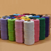 En gros Macramé DIY Craft Cordon En Coton 2mm-5mm Simple Torsadé Rond Motif Corde Naturel Doux Beige 100% Coton Matériel